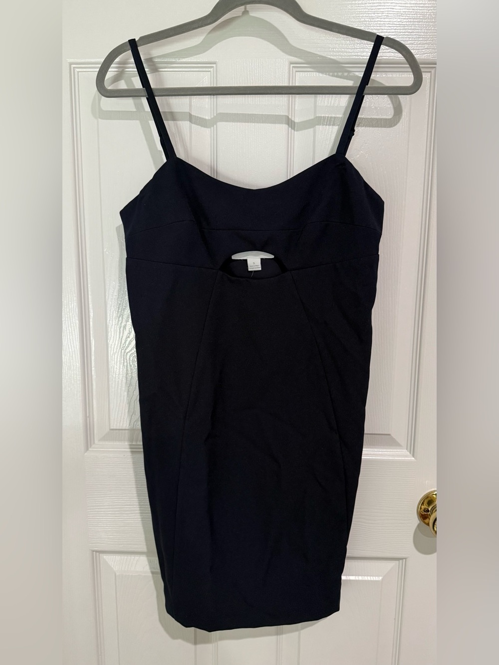 Navy Spaghetti-Strap Sheath Dress